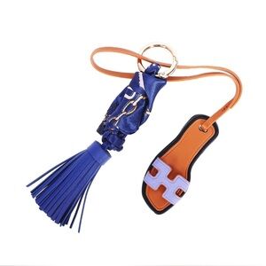 Blue Tassel & Purple Sandal Keychain Charm; (Can be used as two separate charms)